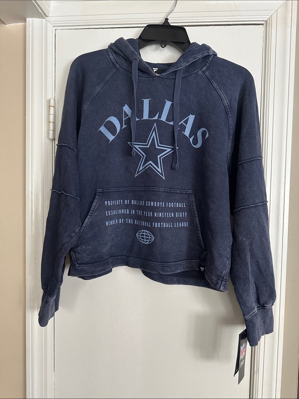 Fanatics Navy Blue Dallas Star Crewneck Hoodie
